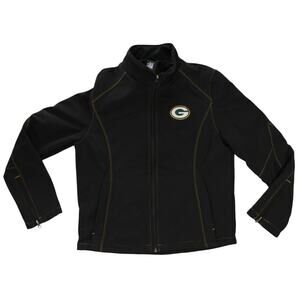 Green Bay Packers Women’s NFL Team Apparel Softshell Jacket Medium Black